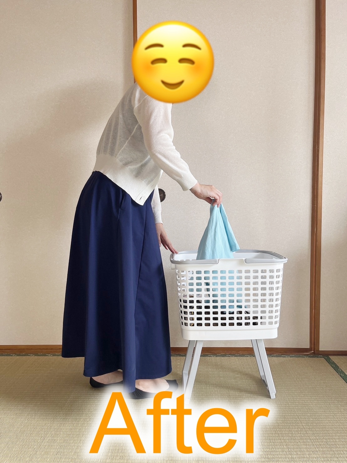 NITORI(ニトリ)の「腰楽ランドリーバスケット 収納式スタンド付き」