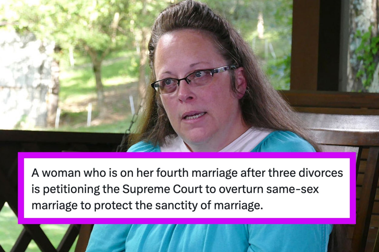 A woman speaking outdoors is captioned regarding her Supreme Court petition to overturn same-sex marriage, citing marriage sanctity concerns