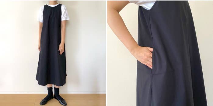 無印良品の「婦人 乾きやすい ブロードスリーブレスワンピース」