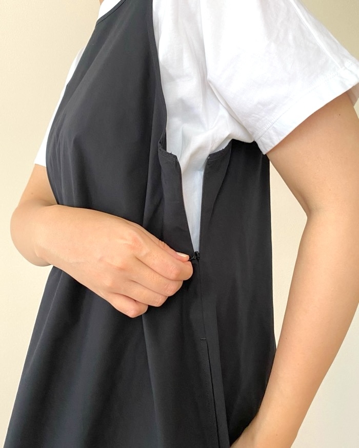 無印良品の「婦人 乾きやすい ブロードスリーブレスワンピース」