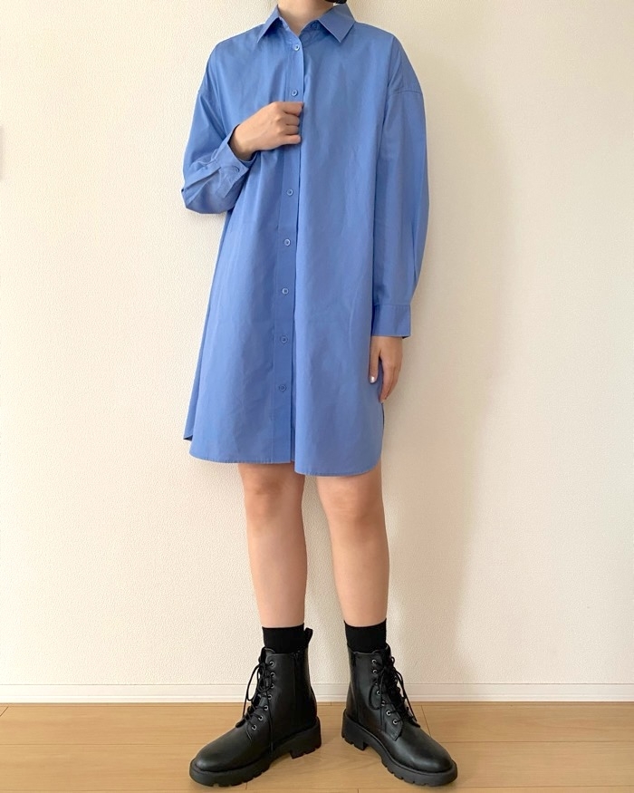 ユニクロの「オーバーサイズシャツワンピース」