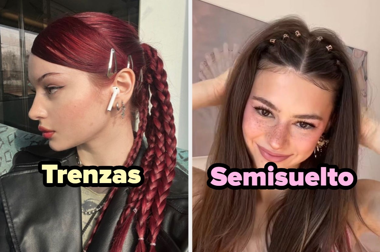 A la izquierda, mujer con trenzas laterales. A la derecha, mujer con cabello semisuelo y pinzas decorativas