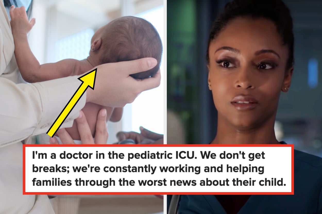 A pediatric ICU doctor holds a newborn, highlighting their role supporting families through difficult times