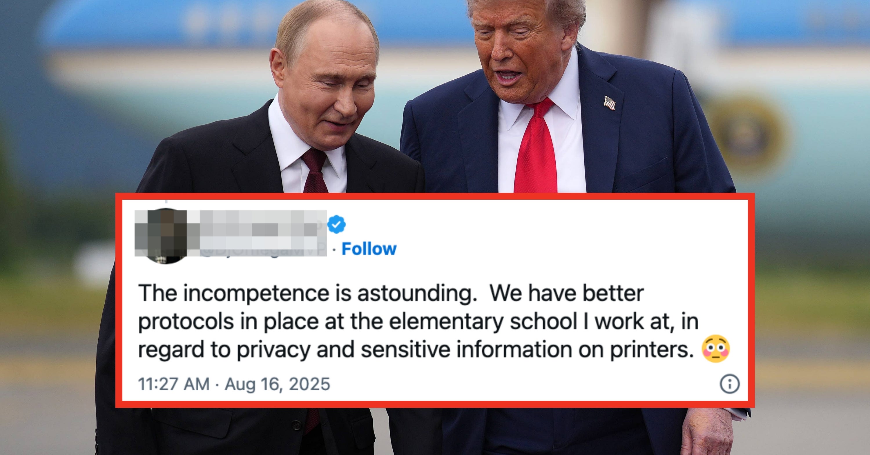 People Are Losing Their Minds After Secret Trump-Putin Meeting Documents Were Casually Left In A Hotel Printer