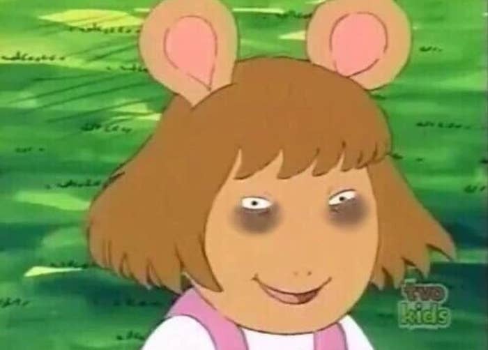 Cartoon quality with wide eyes and a mischievous grin successful a grassy setting