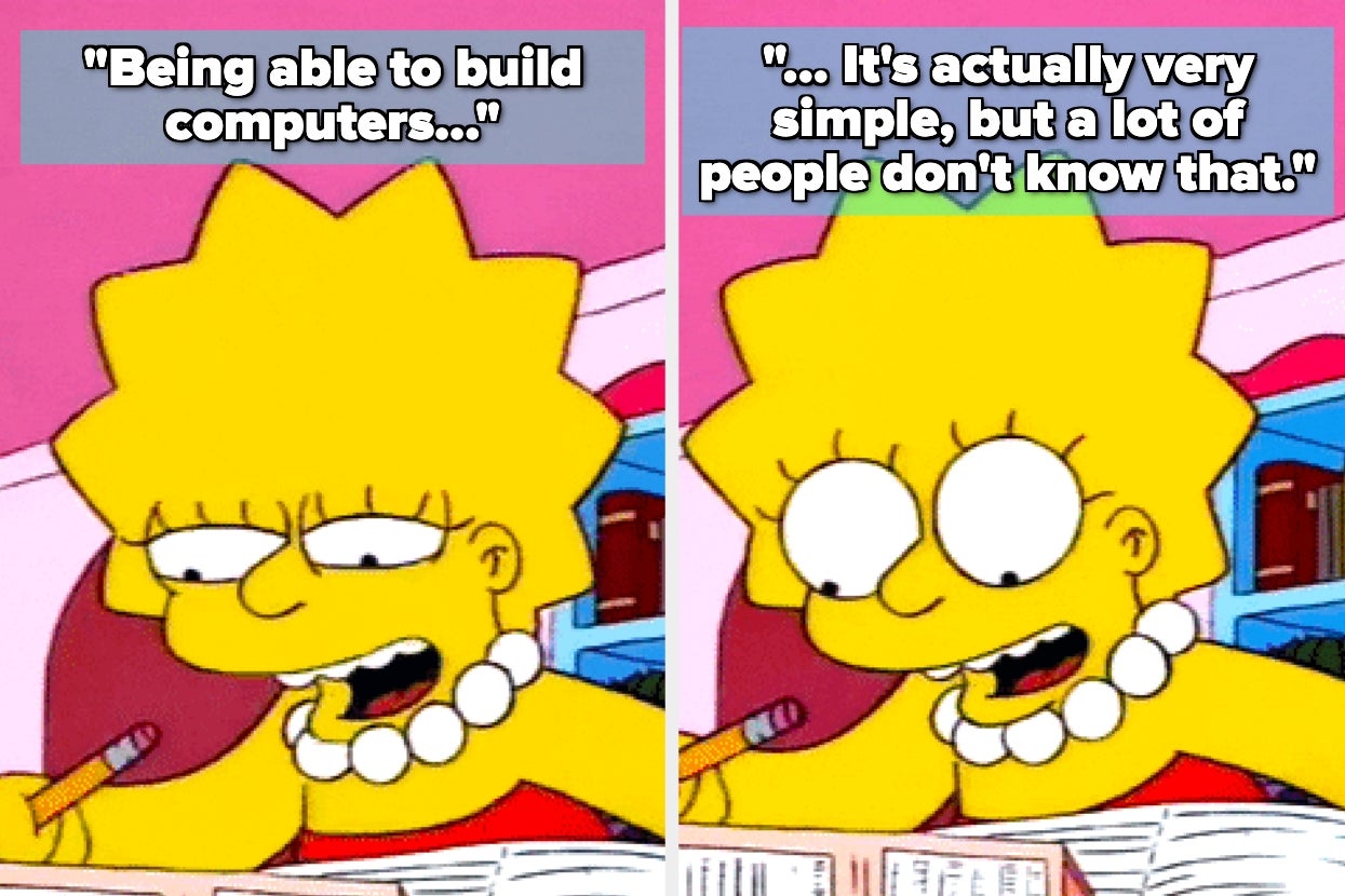 Lisa Simpson explains that building computers is simple, though not widely known