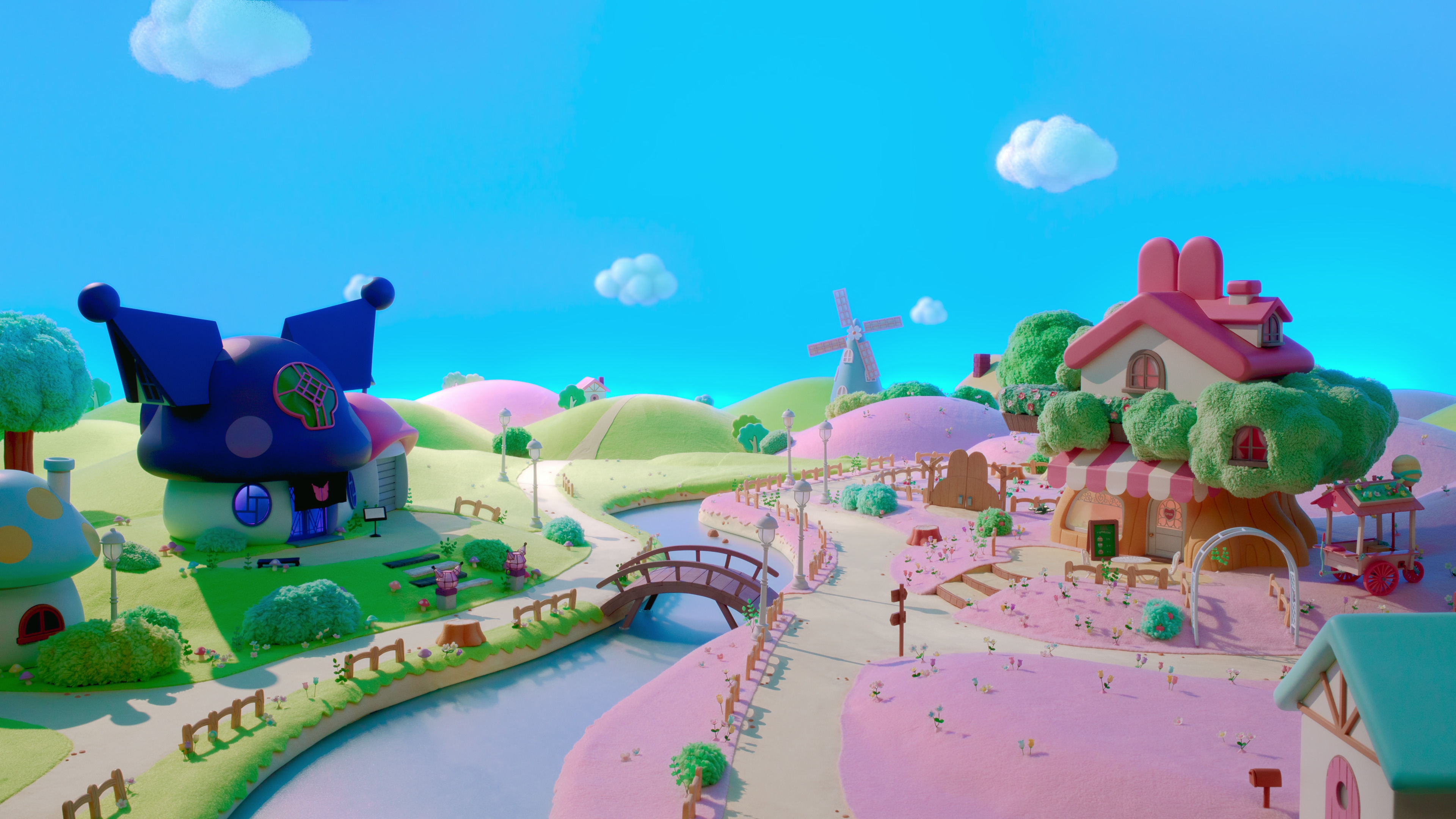 作中で再現された「マリーランド」は可愛さいっぱい:Netflixシリーズ「My Melody & Kuromi」世界独占配信中/(C)’25 SANRIO 著作(株)サンリオ