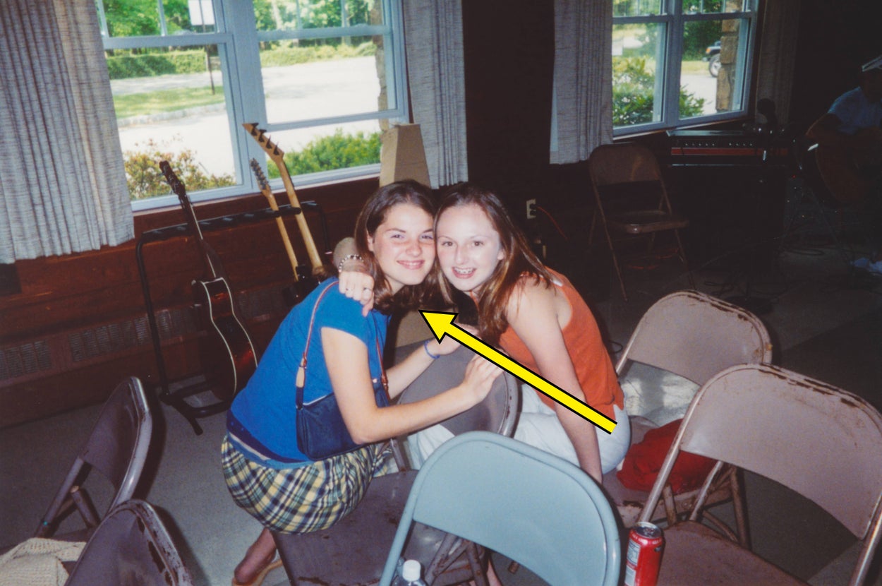 Two people seated, smiling and posing for a photo at an indoor gathering. Overlay text reads: "After a while, it feels like they're lazy and finding excuses not to do something..."