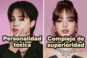 Personas posando: a la izquierda, "Personalidad tóxica" y a la derecha, "Complejo de superioridad"