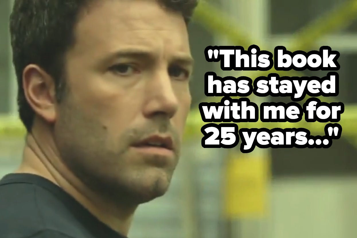 Actor looks pensive, accompanied by quote: "This book has stayed with me for 25 years..."