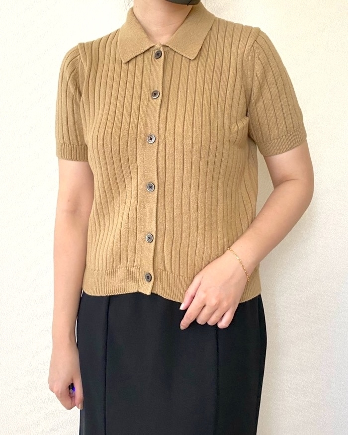 UNIQLO(ユニクロ)「リブポロカーディガン半袖」