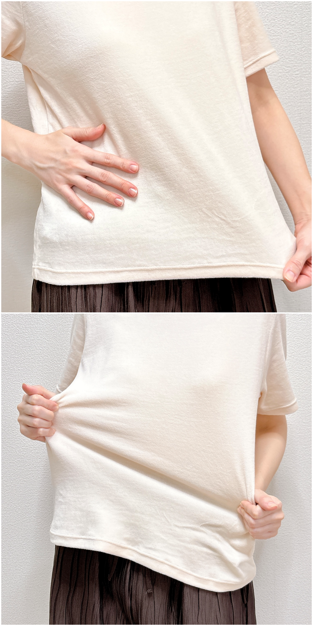 無印良品「婦人 コットンベロア半袖Tシャツ」