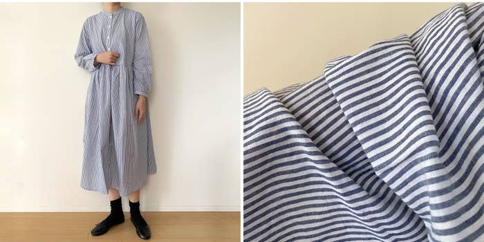 無印良品「婦人 綿ボイル長袖ワンピース」