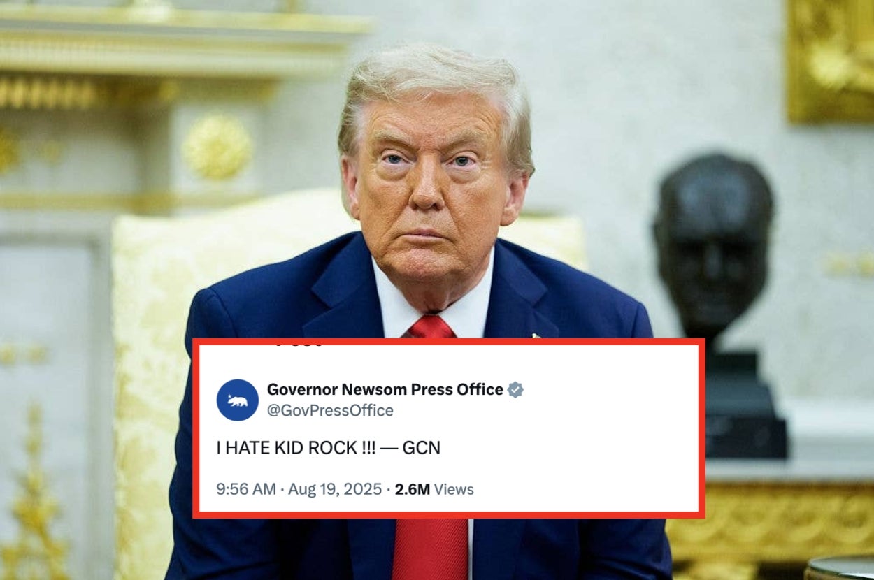 A person is sitting with a serious expression. A viral tweet overlay reads: "I HATE KID ROCK !!! — GCN" with a notable number of interactions