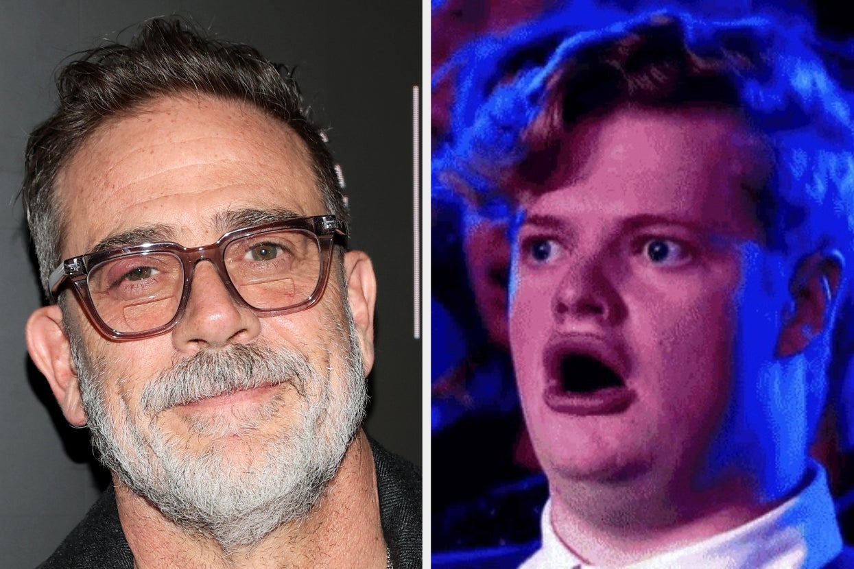 On the left, a man with glasses and a beard smiles. On the right, a surprised person with an open mouth wide-eyed stare