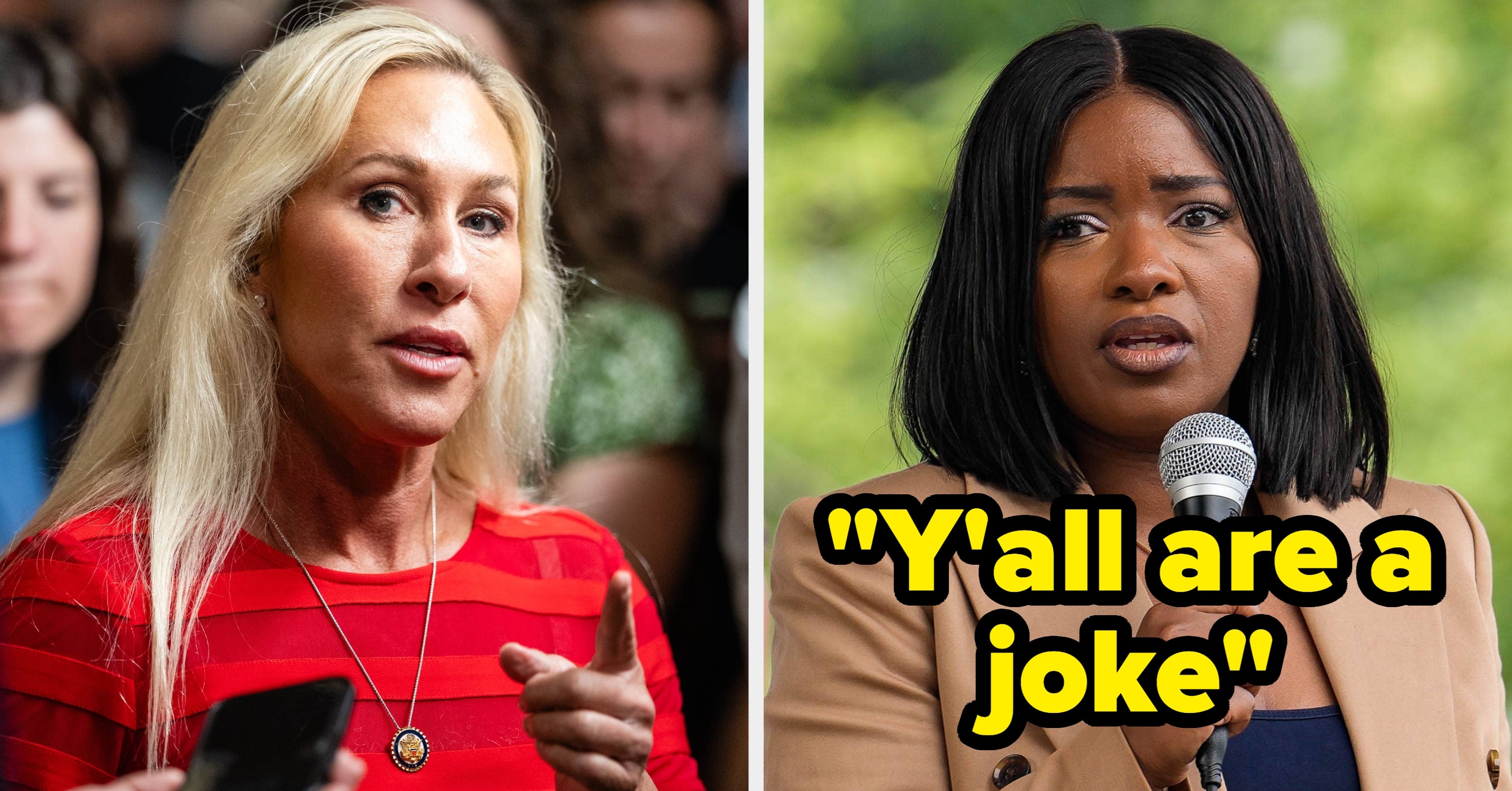 Marjorie Taylor Greene's New Comment About Jasmine Crockett Is Being Called A "Macroaggression"
