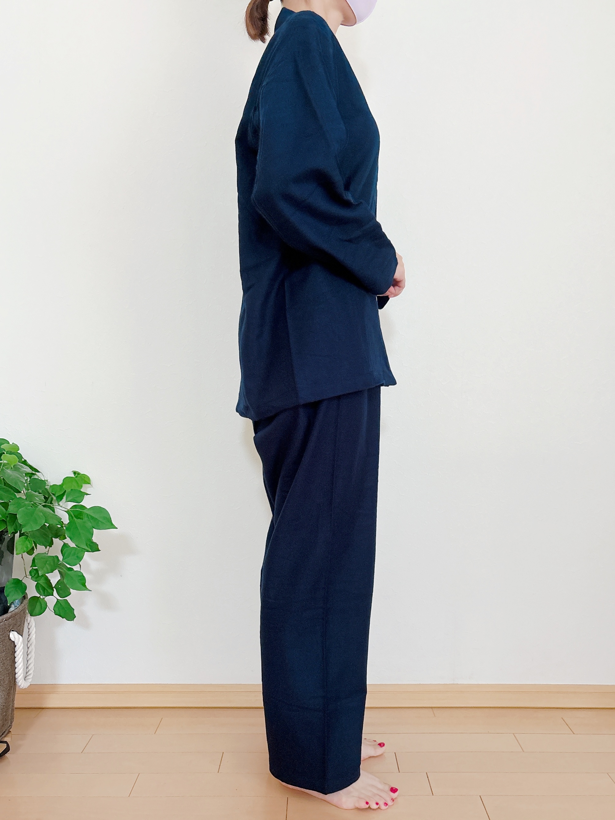 無印良品の「婦人 脇に縫い目のない フランネル長袖パジャマ」
