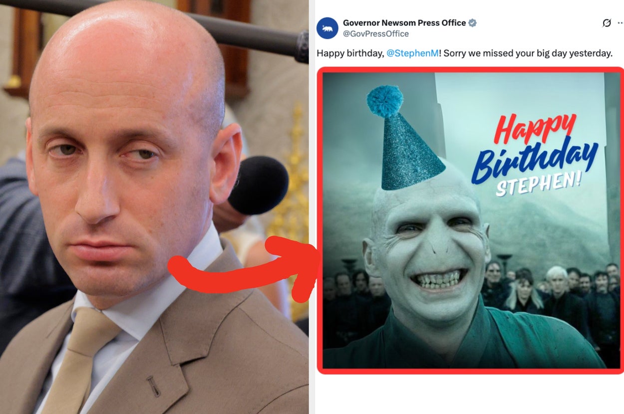 Gavin Newsom's Hilariously Brutal Birthday Post To Stephen Miller Is Pure Political Savagery