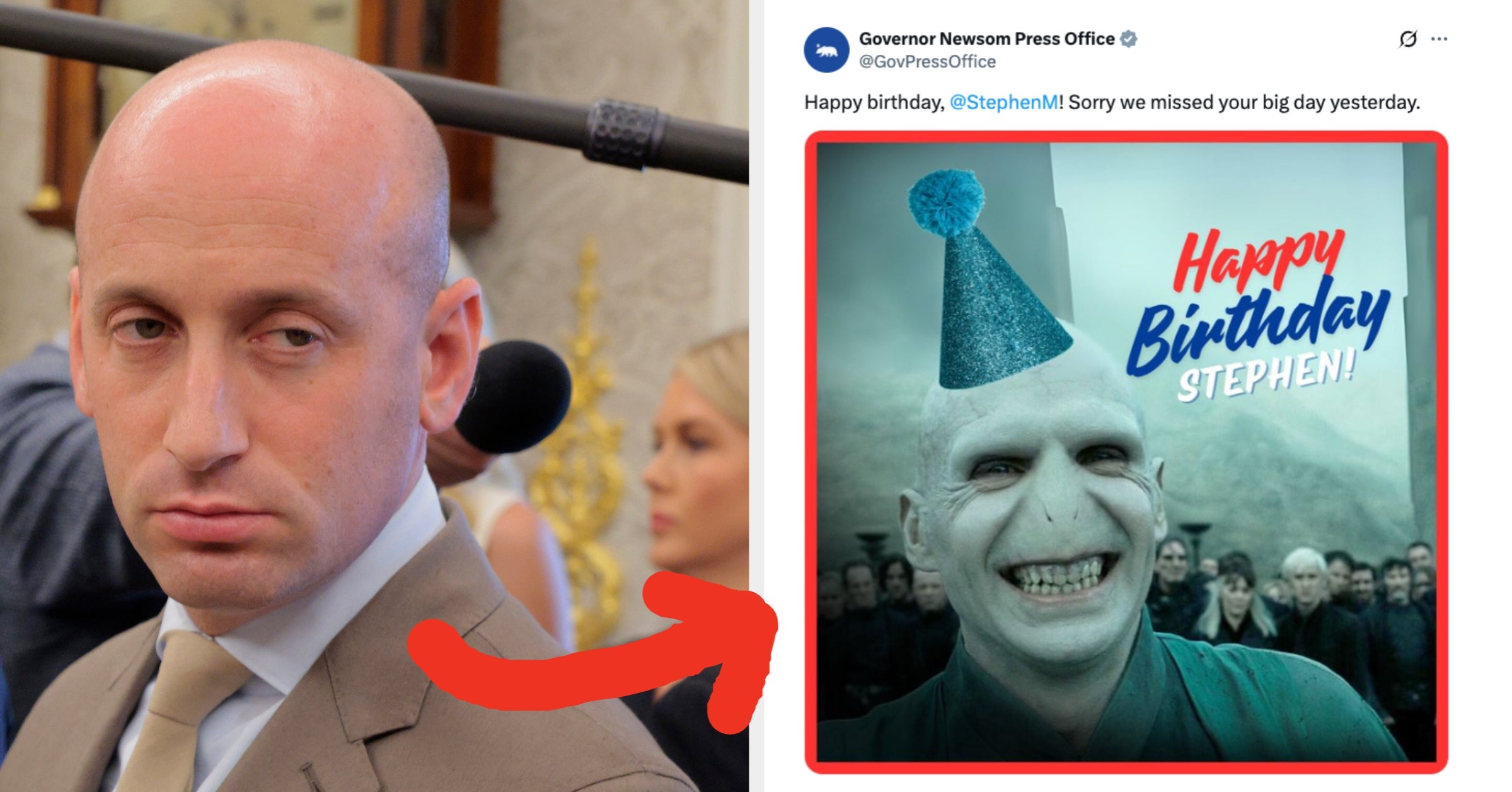 I Honestly Can't Stop Laughing At Gavin Newsom's Absolutely Brutal Birthday Message To Stephen Miller