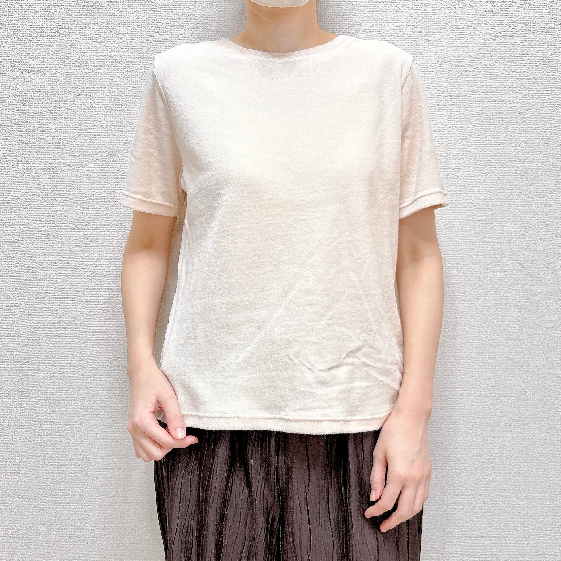 無印良品の「婦人 コットンベロア半袖Tシャツ」