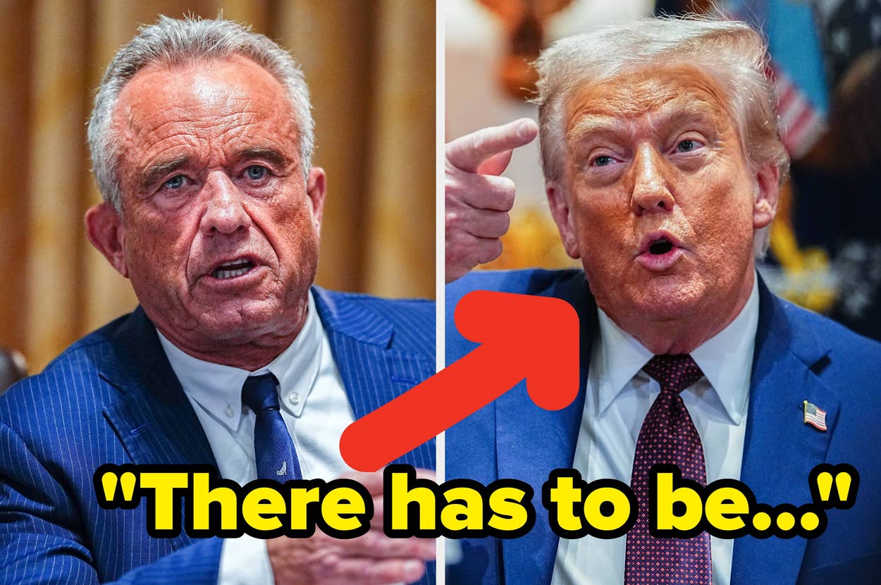 Two men in suits are pictured with a bold arrow pointing at one. Text reads, "There has to be something artificially causing this..."