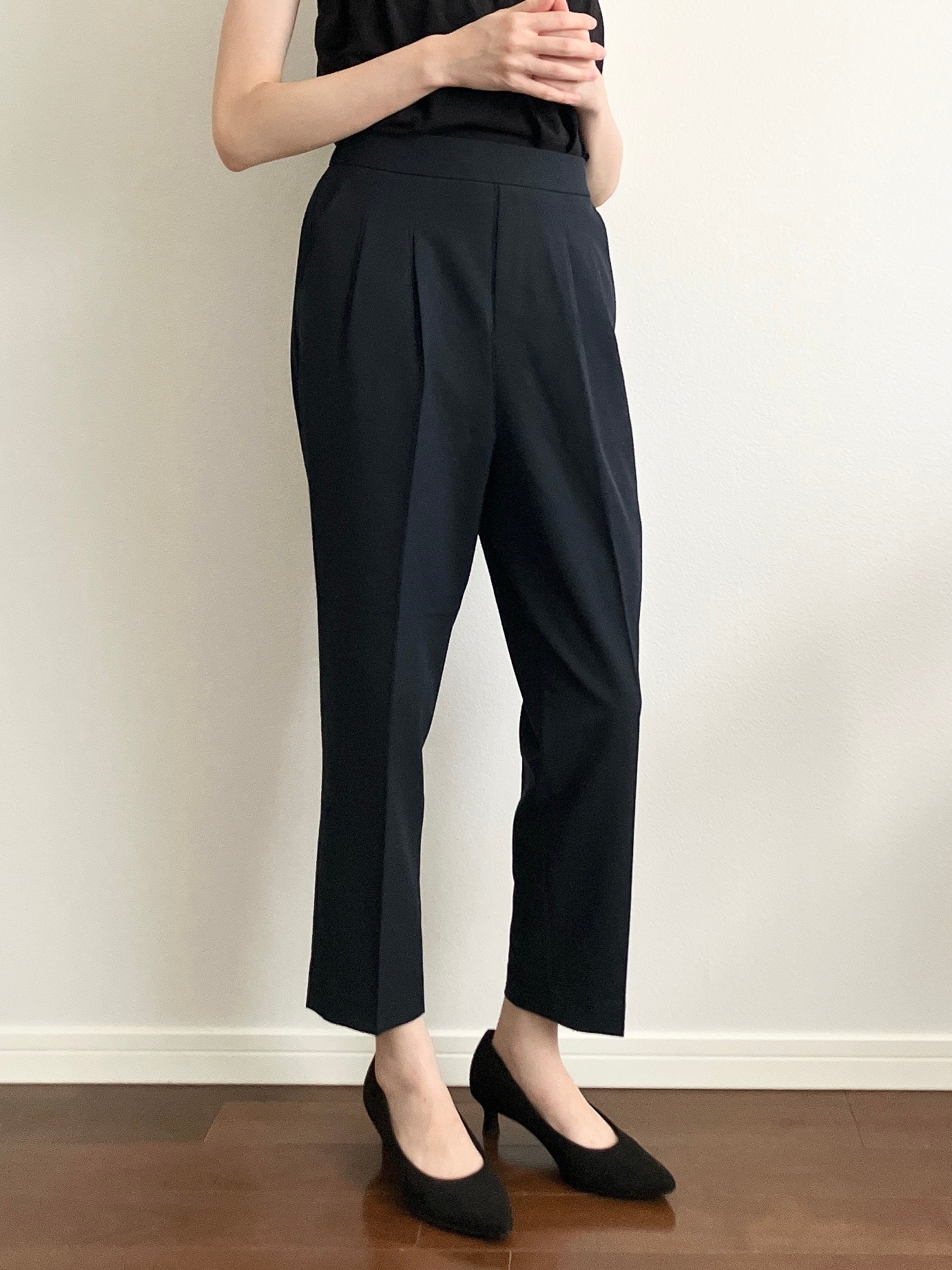 GLOBAL WORK(グローバルワーク)の「貴島明日香さん着用/ウツクシルエットDRYテーパードパンツ」