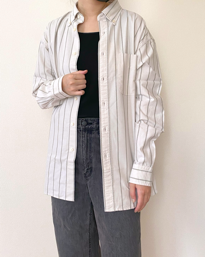 UNIQLO(ユニクロ)の「オックスフォードオーバーサイズシャツ/ストライプ」
