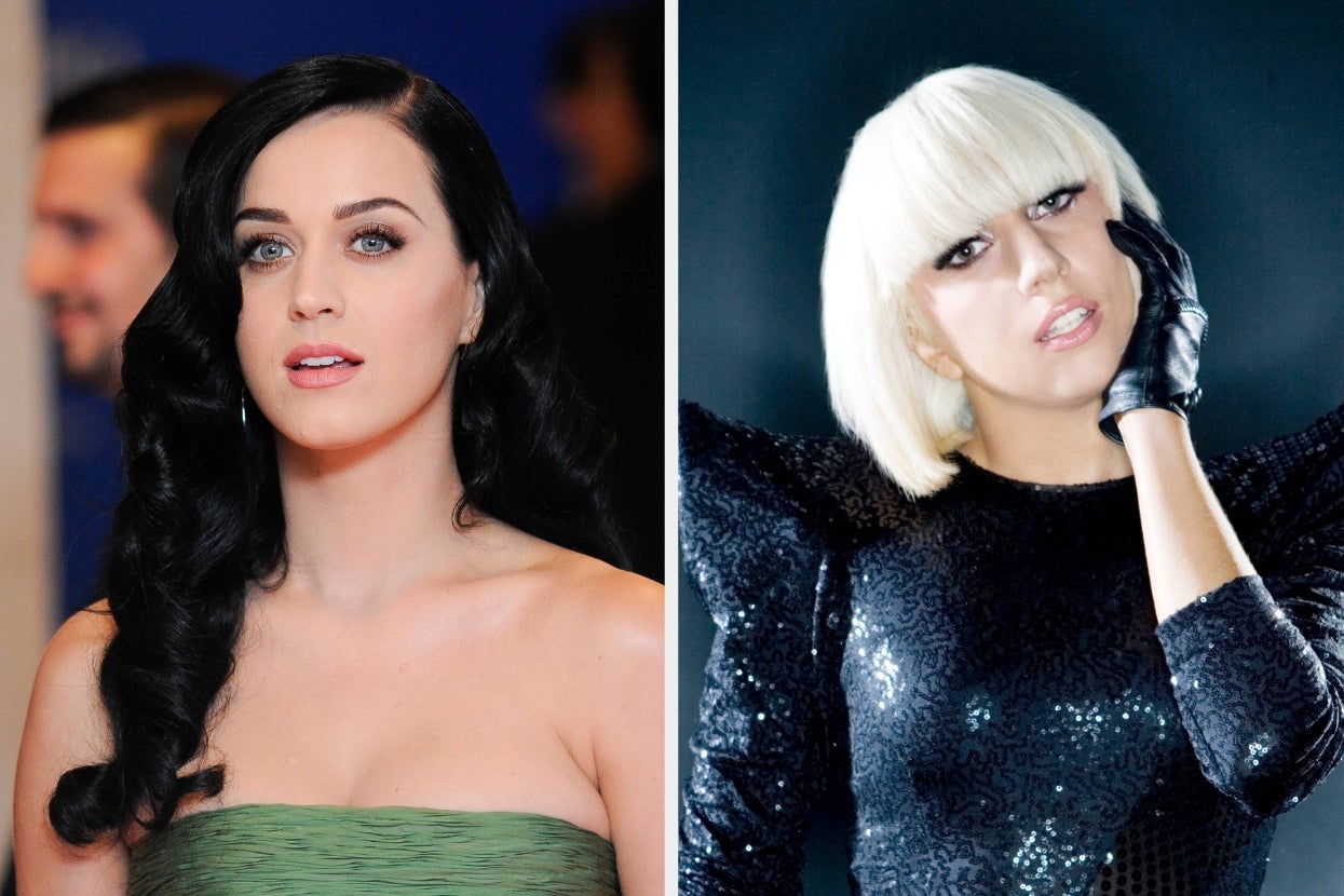 Split image of Katy Perry and Lady Gaga
