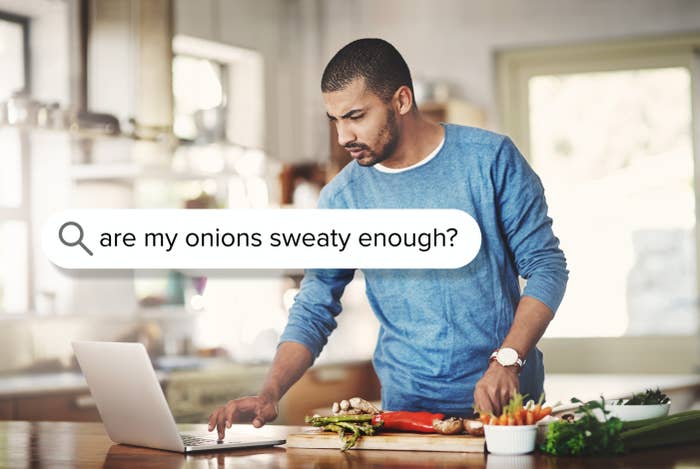 Person successful a room utilizing a laptop portion preparing vegetables