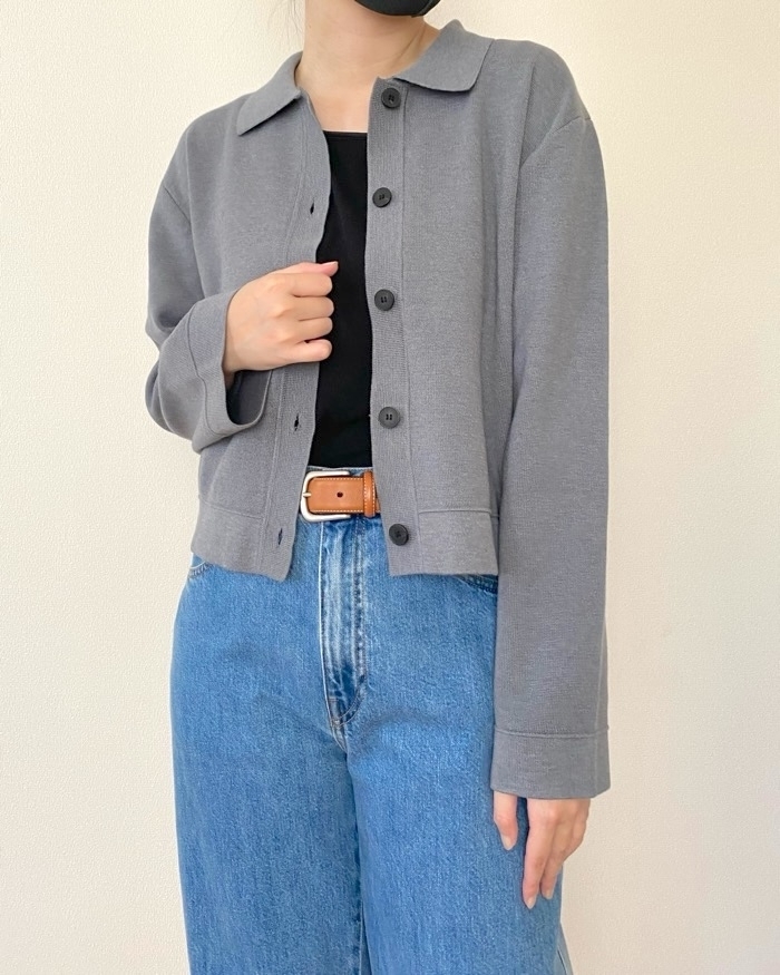 GU(ジーユー)の「ミラノリブポロカーディガン」