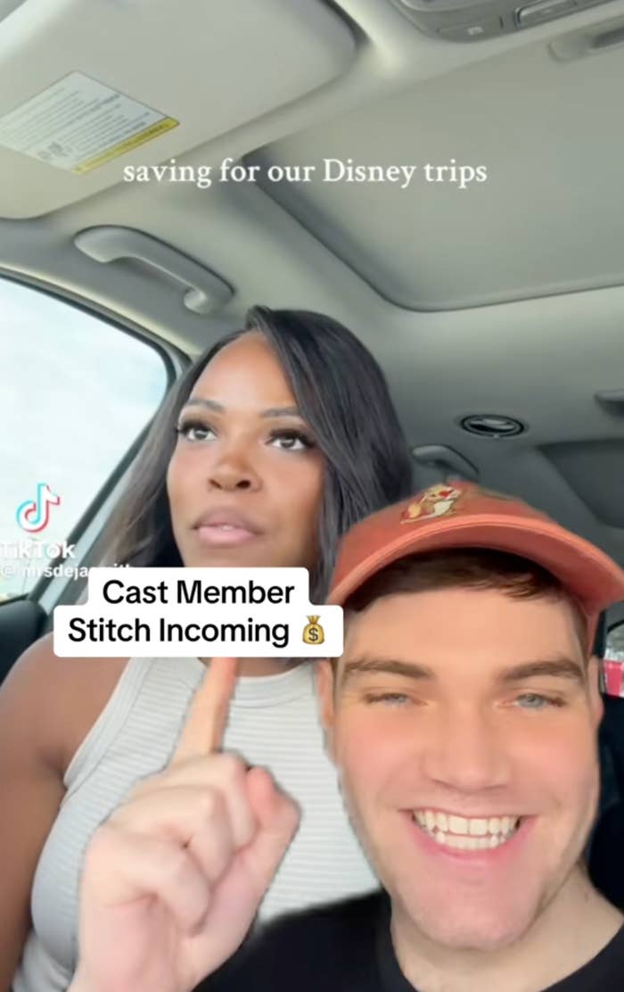 "saving for our Disney trips" and "Cast Member Stitch Incoming."