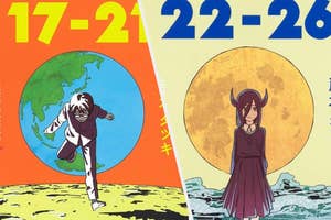 短編集「藤本タツキ短編集 17-21」および「藤本タツキ短編集 22-26」表紙(どちらも集英社)/Amazonより