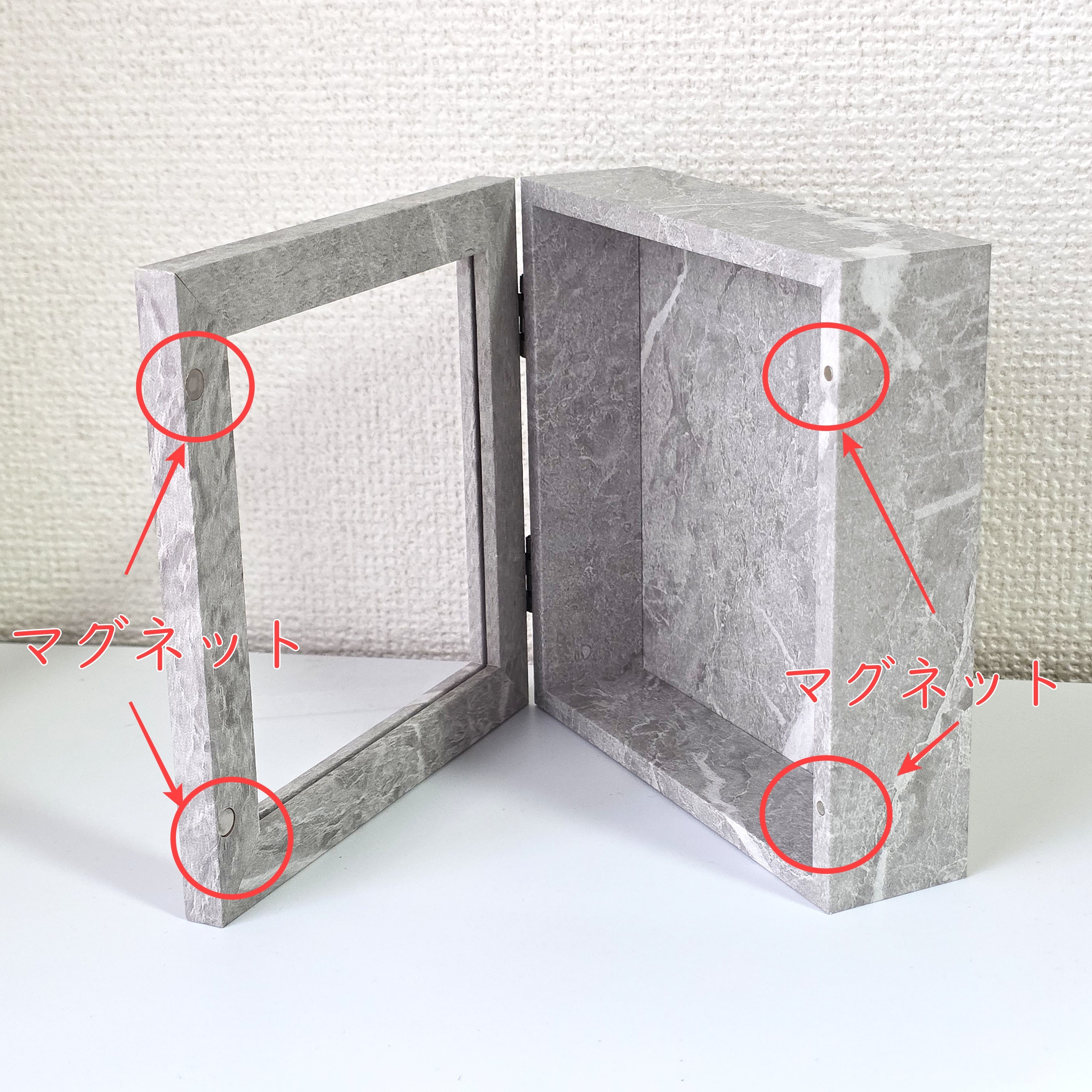 DAISO(ダイソー)「ストーン調コレクションBOX(ライトカラー、正方形)」