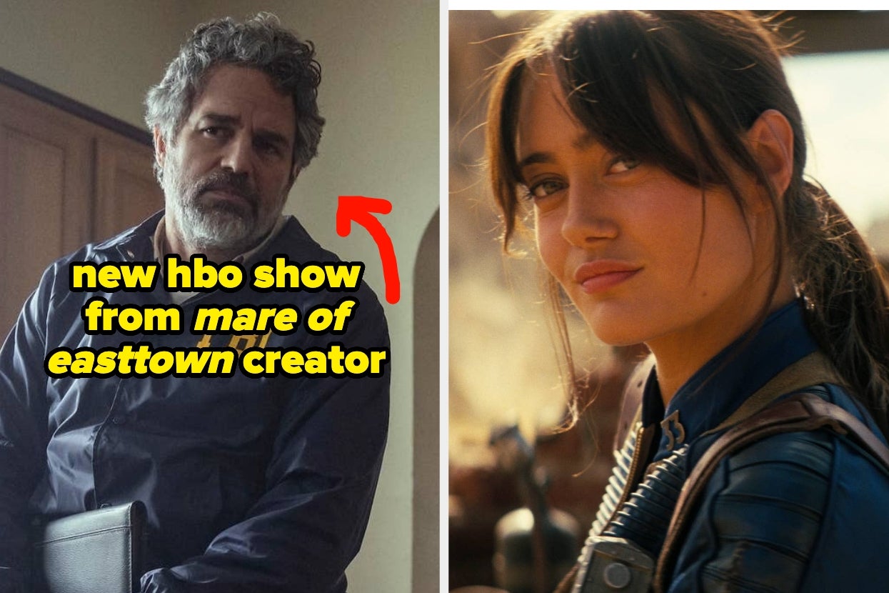 Split image of Mark Ruffalo in a new show from the Mare of Easttown creator and Ella Purnell in Fallout Season 2