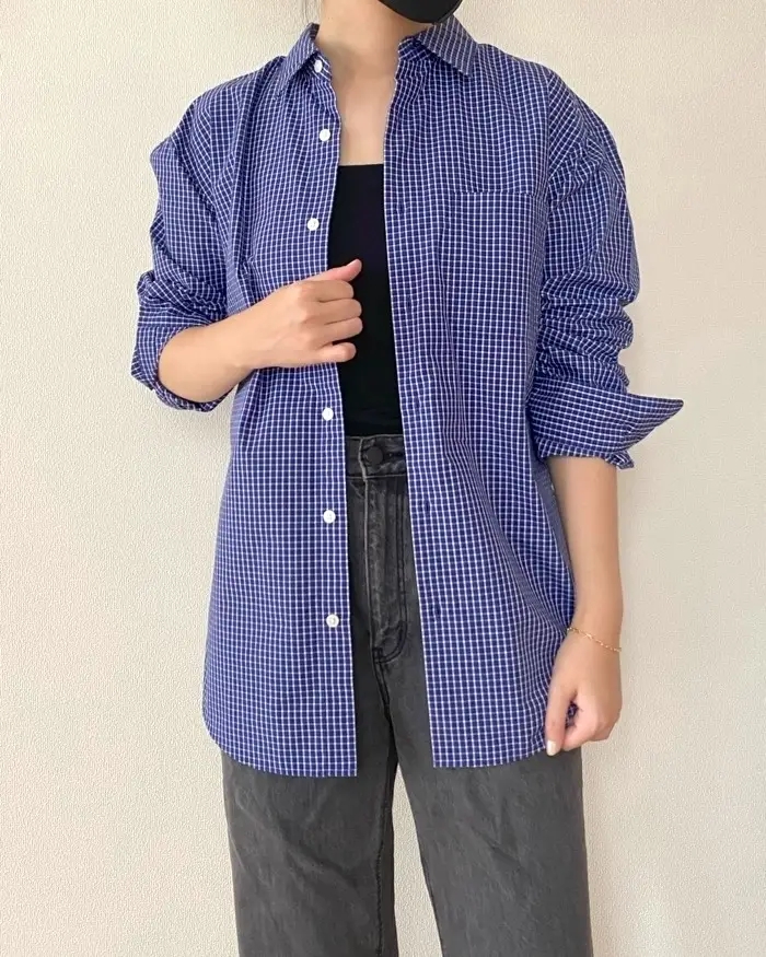 GUの「イージーケアブロードシャツ(柄)」