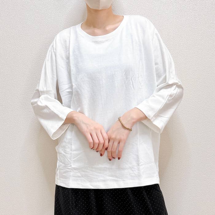 無印良品「婦人 ライトスウェット七分袖プルオーバー」