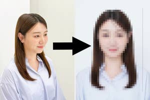女性がカメラに向かって微笑んでいるポートレート。白い背景に、シンプルなシャツを着用。