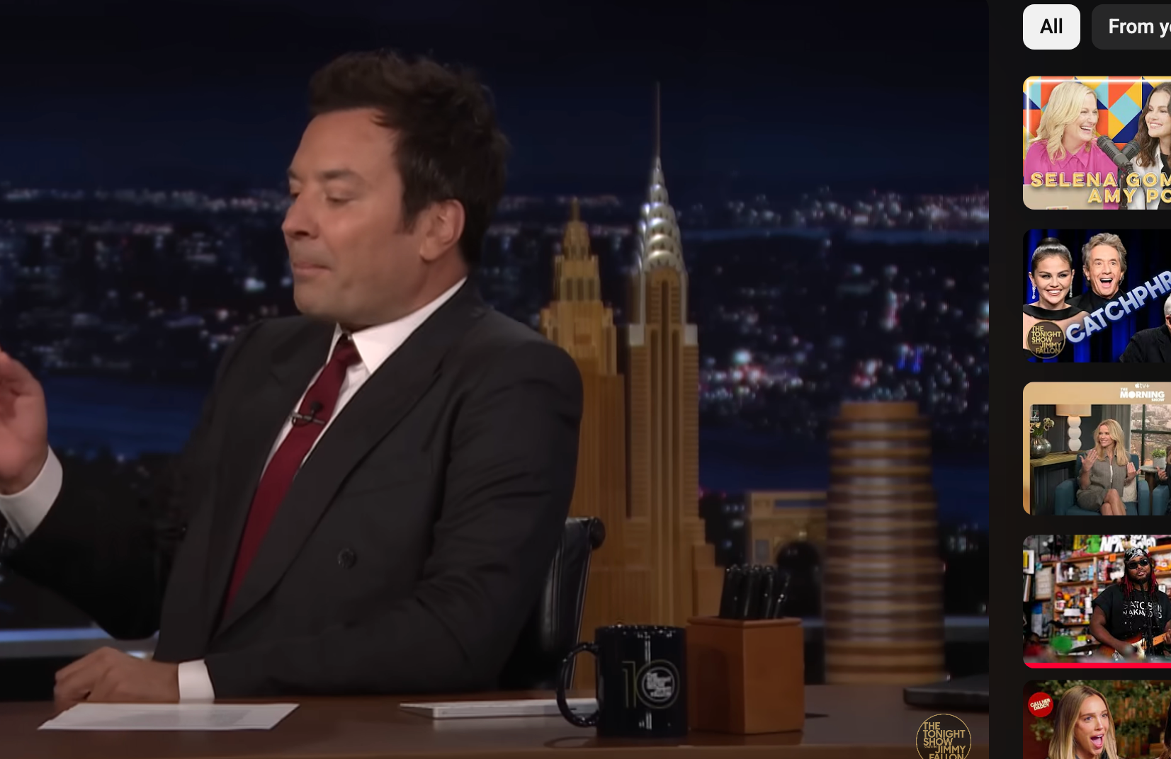 Jimmy speaking on his talk show