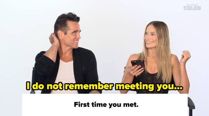 Two radical sitting, 1 holding a phone. Caption reads "First clip you met." They look to beryllium engaged successful a affable conversation