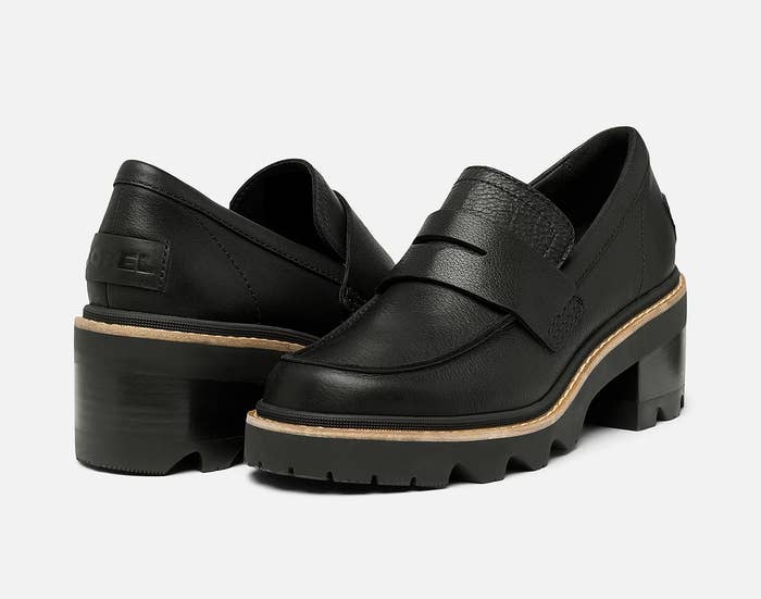 Chunky achromatic leather loafers with heavy soles suitable for assorted casual and ceremonial styles. Perfect summation to modern footwear collections