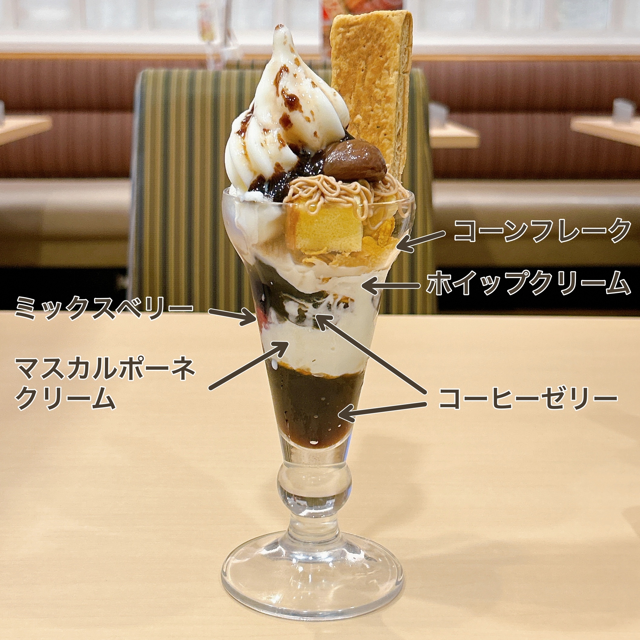 ガストの「マロンと珈琲のモンブランパフェ」
