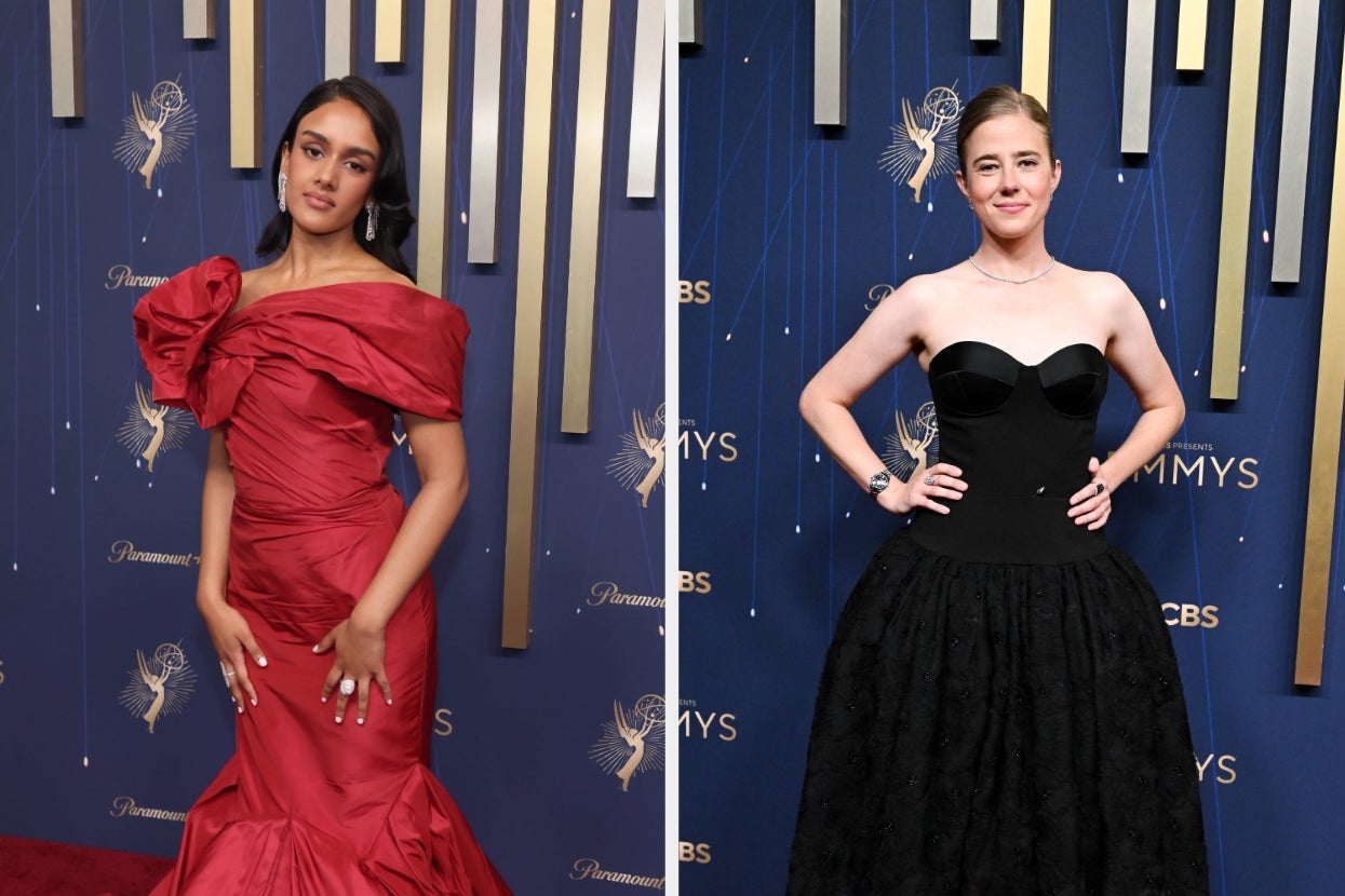 Shabana Azeez and Taylor Dearden from The Pitt on the Emmys red carpet