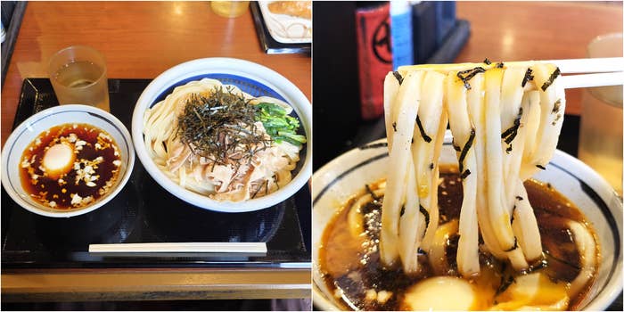丸亀製麺「旨辛 豚つけ汁うどん」
