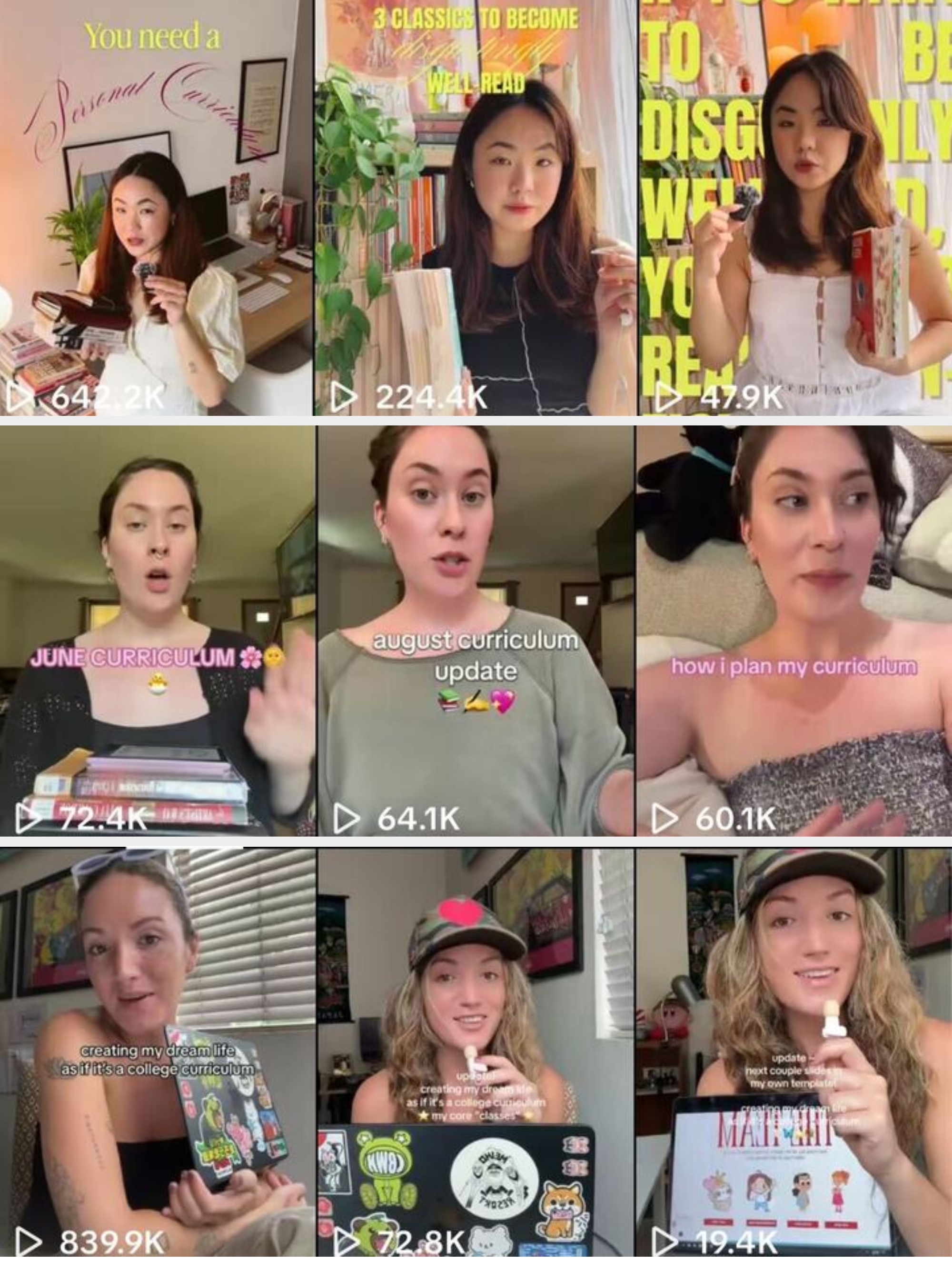 Collage av tre personer i sosiale stillinger. Topp høydepunkter & quot; min august -læreplan, & quot; med andre som viser takknemlighet og diskuterer utdanningstemaer