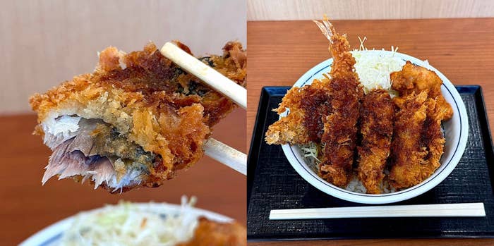 かつやの「秋の海鮮フライ丼」