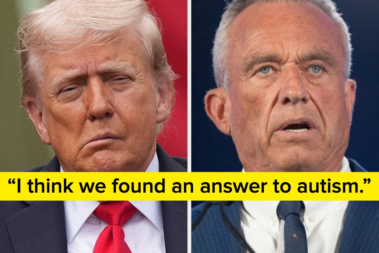 Side-by-side images of two men, with a quote below: “I think we found an answer to autism.”
