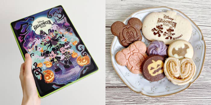 ディズニーランドの「アソーテッド・クッキー缶 ミッキーマウスと仲間たち ディズニー・ハロウィーン」