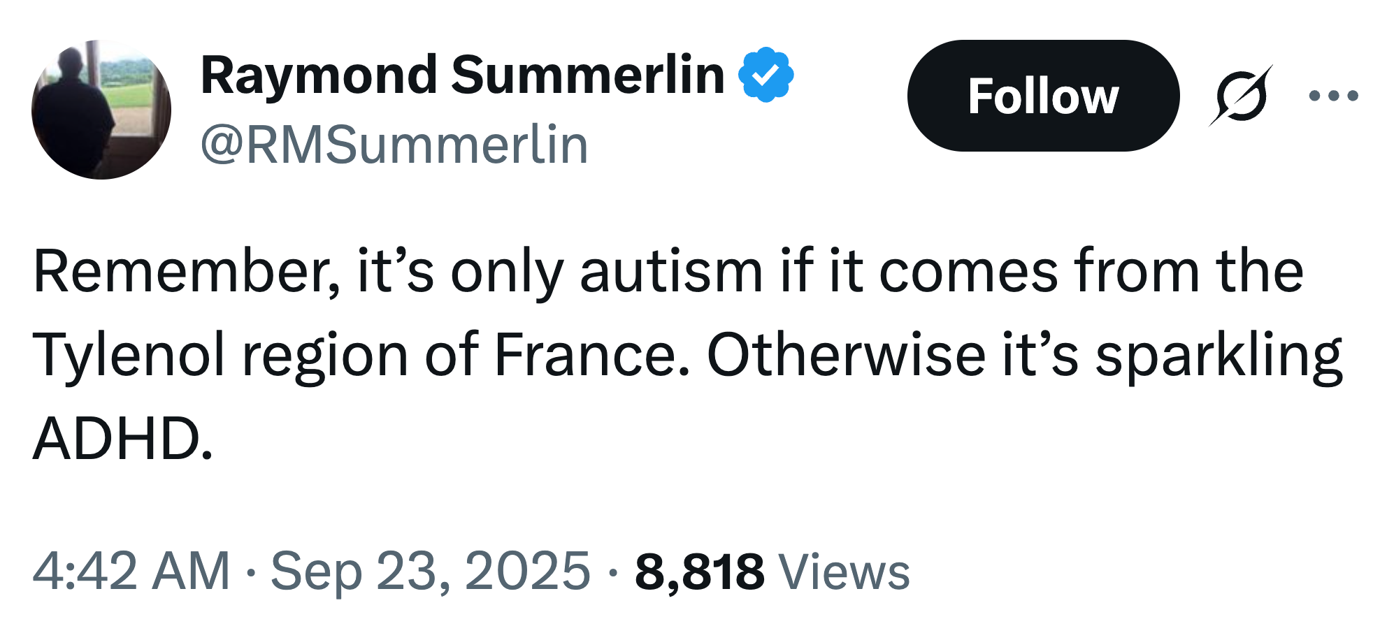 Tweet humoristisk å knytte og leken omtale av & quot; glitrende adhd. & quot;