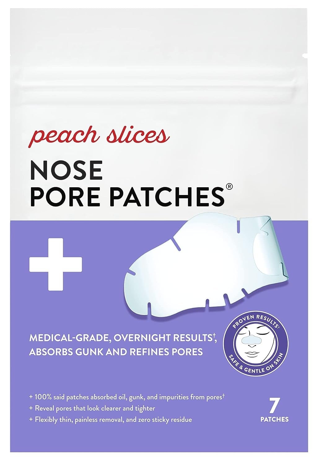  absorbs oil, unclogs pores, creaseless  skin, and includes 7 patches for wide   skin