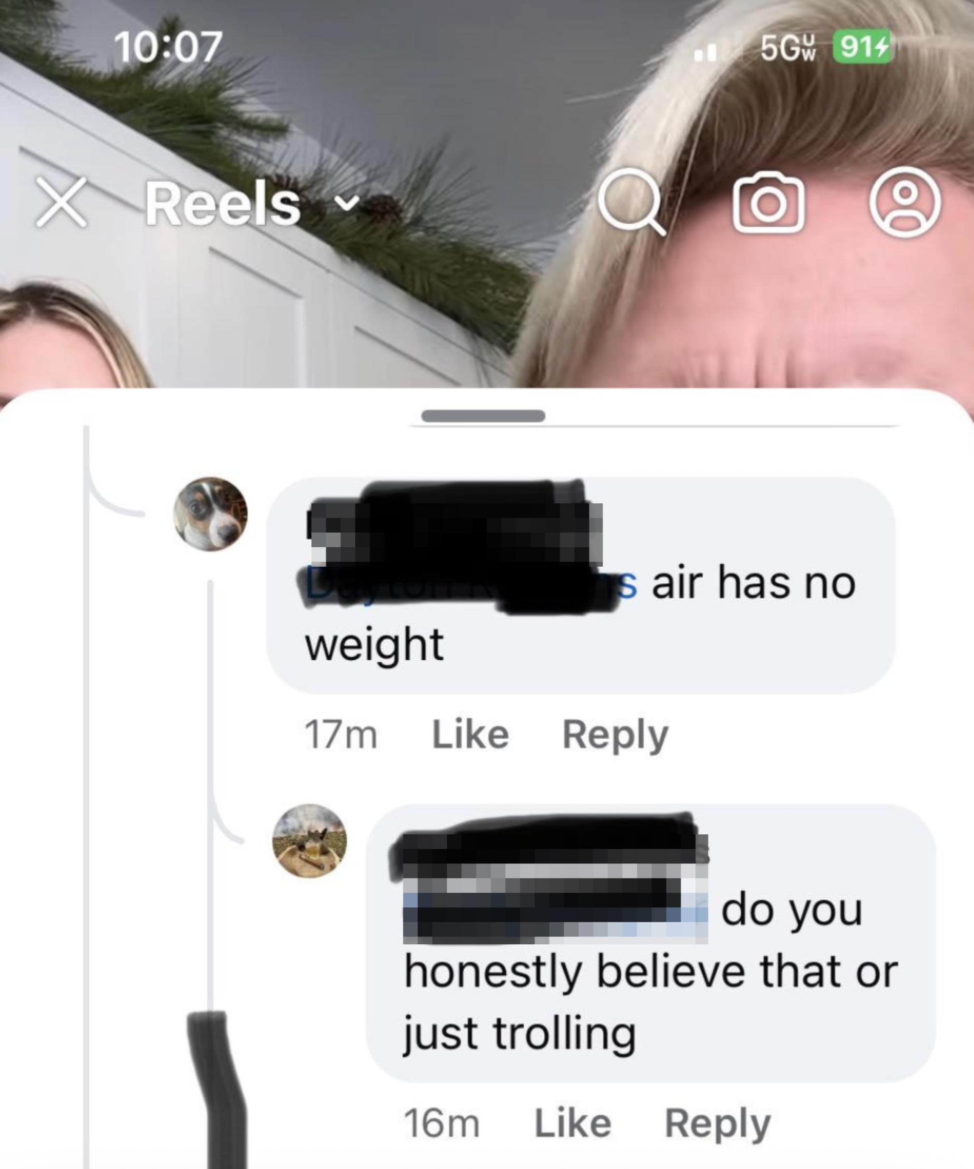 Text speech  astir  whether aerial  has weight, with a question   astir  sincerity